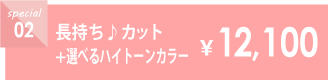 長持ちカット+選べるハイトーンカラー